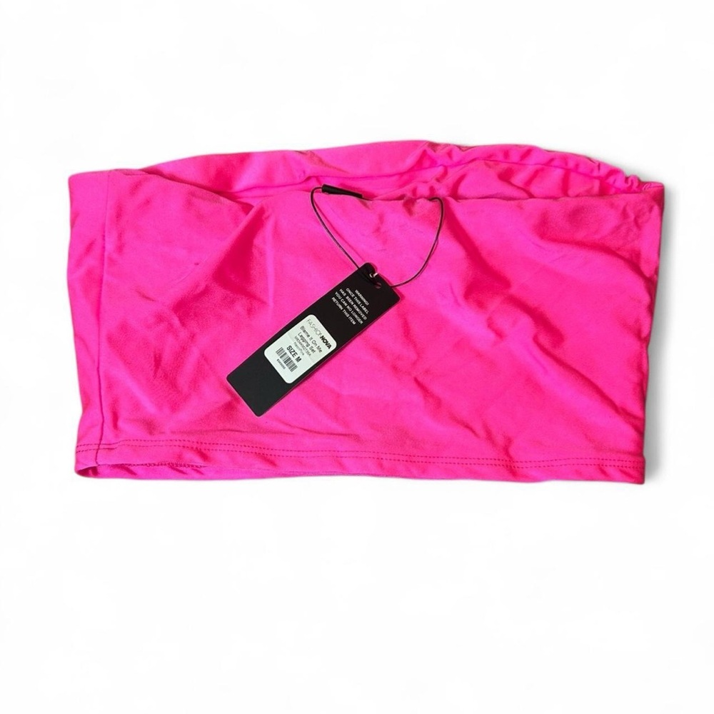 NWT Fashion Nova Bright Hot Pink Strapless Bandeau Top Medium